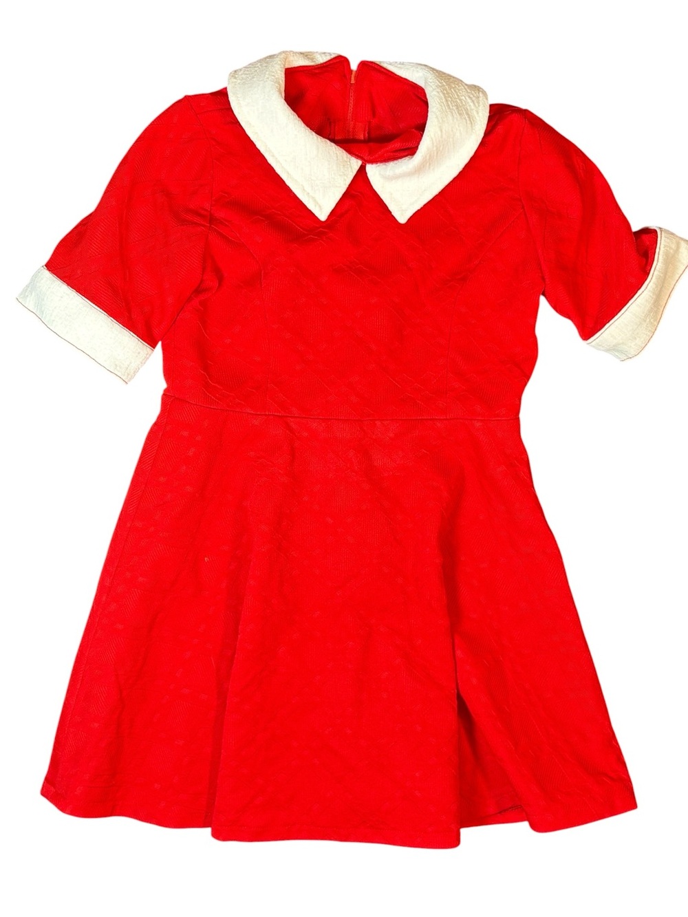 Vintage Red Peter Pan Collar Girls Dress Holiday Party Dress